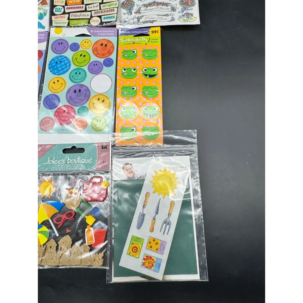 Lot of 10 New Scrapbooking Sticker Packs Jolee's Soft Spoken Kids Wedding Frog